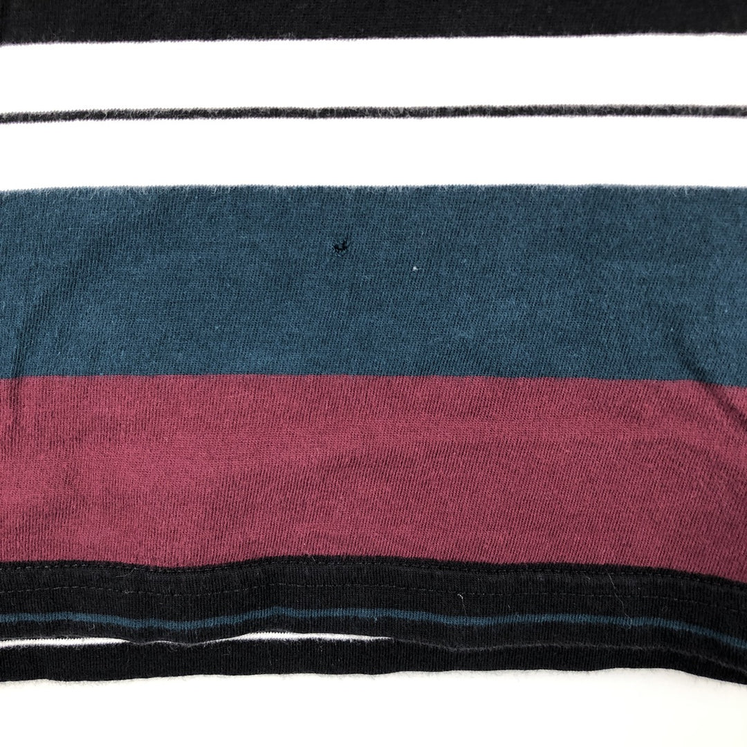 Carhartt WORK IN PROGRESS Multi-stripe Short-Sleeve Striped T-Shirt (Men's Size M) cotton Red type red-purple Vintage Second Hand