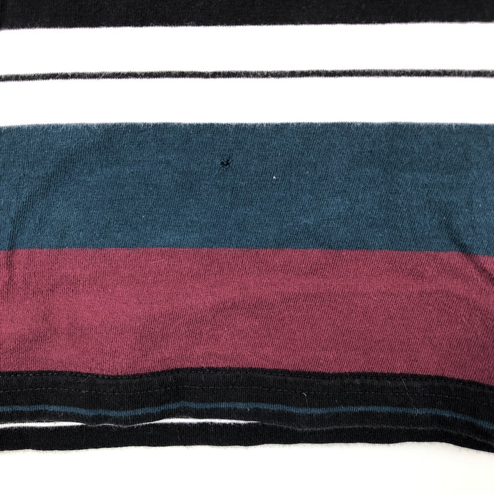 Carhartt WORK IN PROGRESS Multi-stripe Short-Sleeve Striped T-Shirt (Men's Size M) cotton Red type red-purple Vintage Second Hand