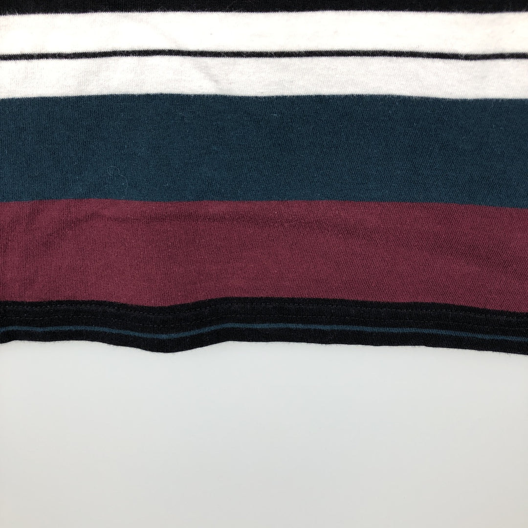 Carhartt WORK IN PROGRESS Multi-stripe Short-Sleeve Striped T-Shirt (Men's Size M) cotton Red type red-purple Vintage Second Hand