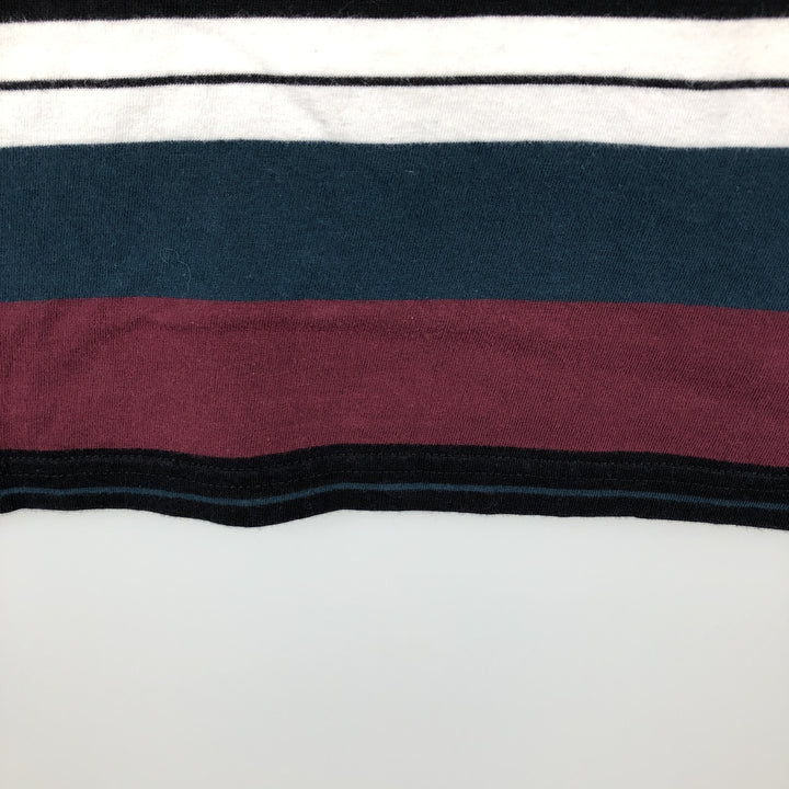 Carhartt WORK IN PROGRESS Multi-stripe Short-Sleeve Striped T-Shirt (Men's Size M) cotton Red type red-purple Vintage Second Hand