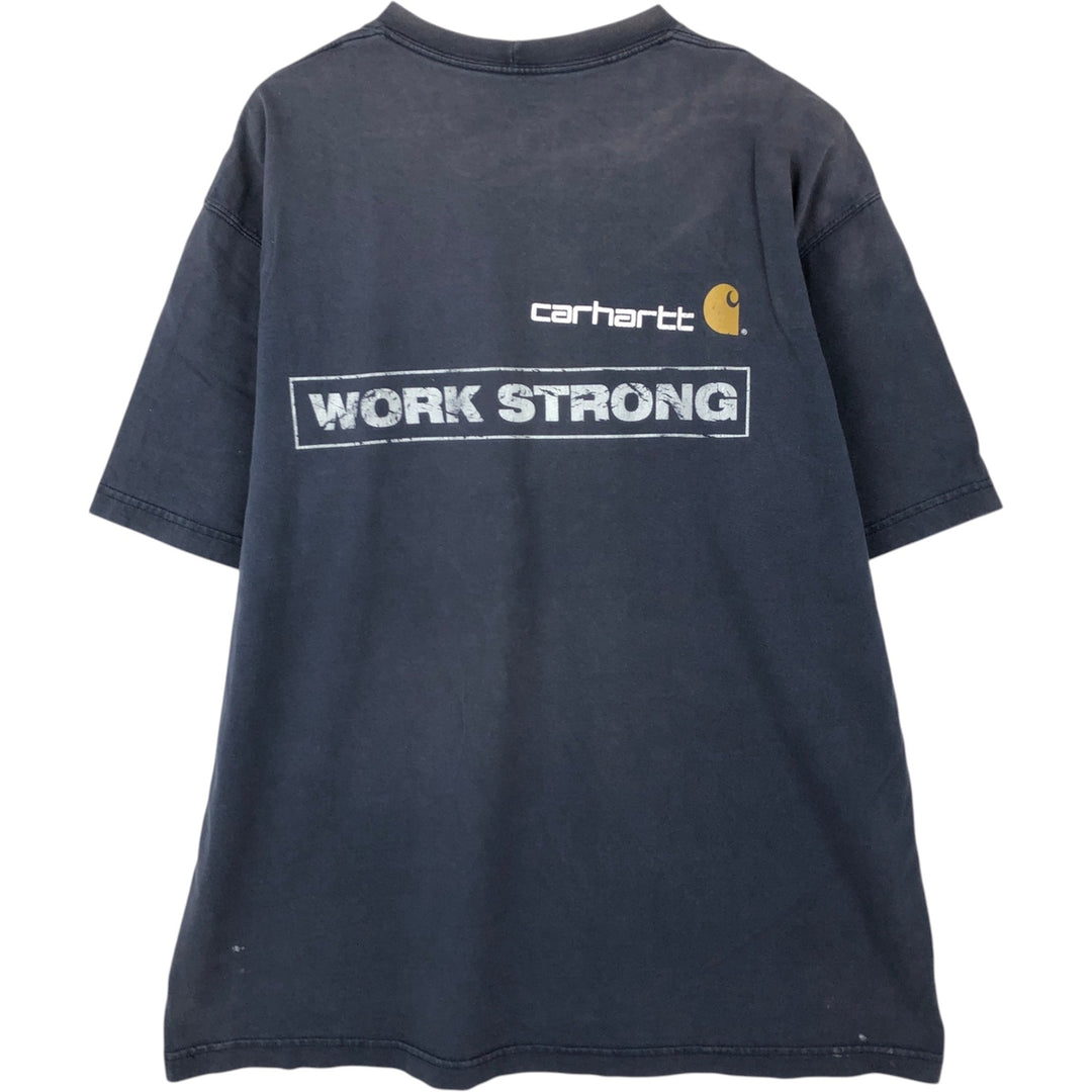 Carhartt Short Sleeve Pocket T-Shirt Men's XL cotton navy blue type Vintage Second Hand