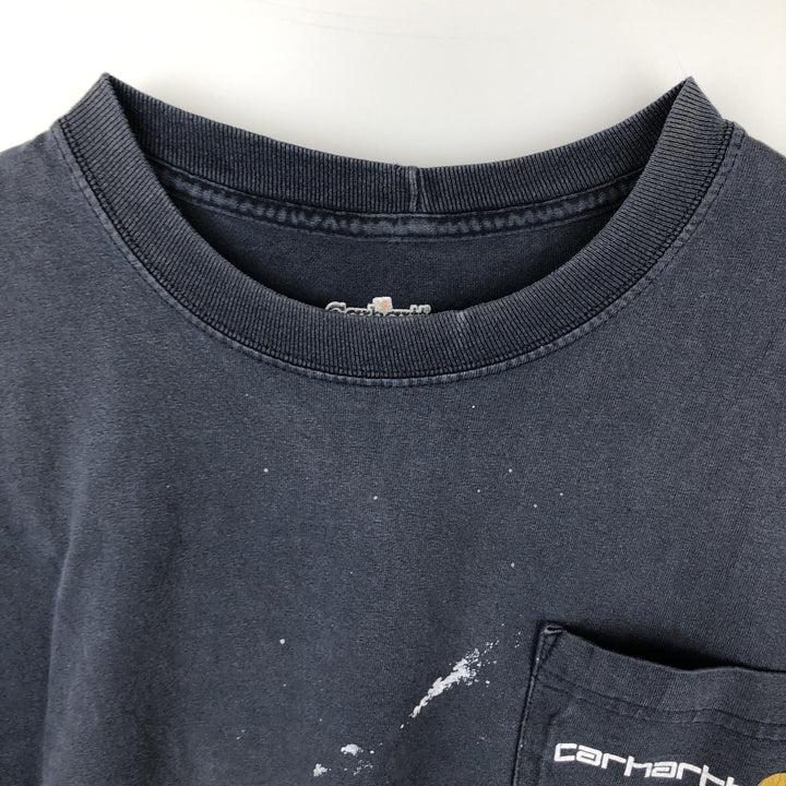 Carhartt Short Sleeve Pocket T-Shirt Men's XL cotton navy blue type Vintage Second Hand