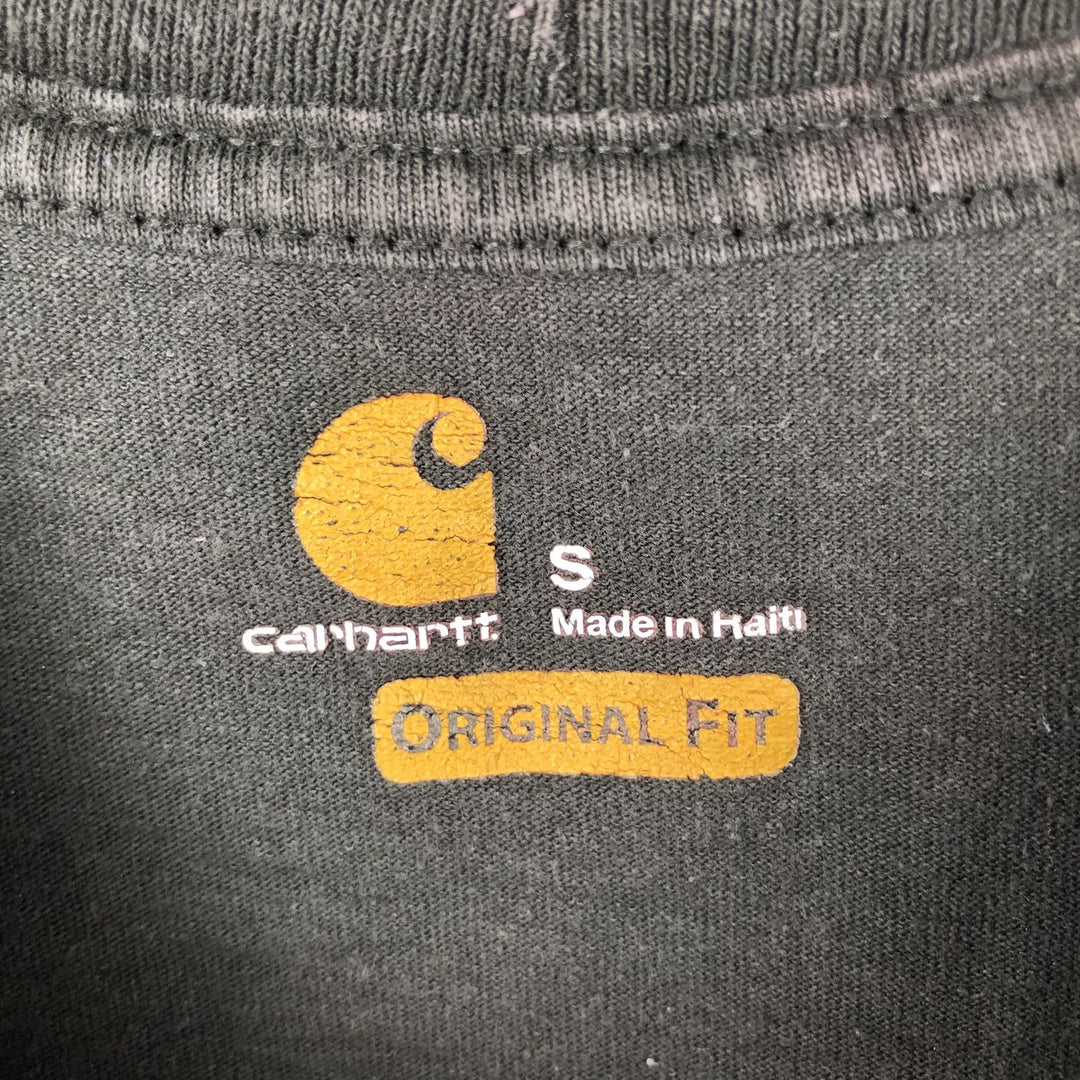 Carhartt ORIGINAL FIT Short-Sleeve Logo T-Shirt, Men's Size S (approx.) cotton Charcoal Vintage Second Hand