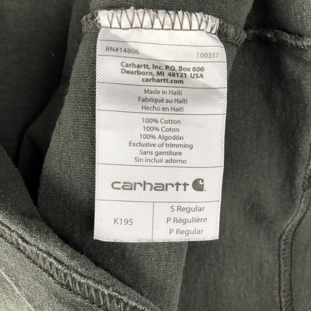 Carhartt ORIGINAL FIT Short-Sleeve Logo T-Shirt, Men's Size S (approx.) cotton Charcoal Vintage Second Hand