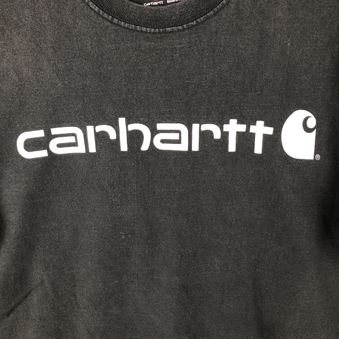 Carhartt ORIGINAL FIT Short-Sleeve Logo T-Shirt, Men's Size S (approx.) cotton Charcoal Vintage Second Hand