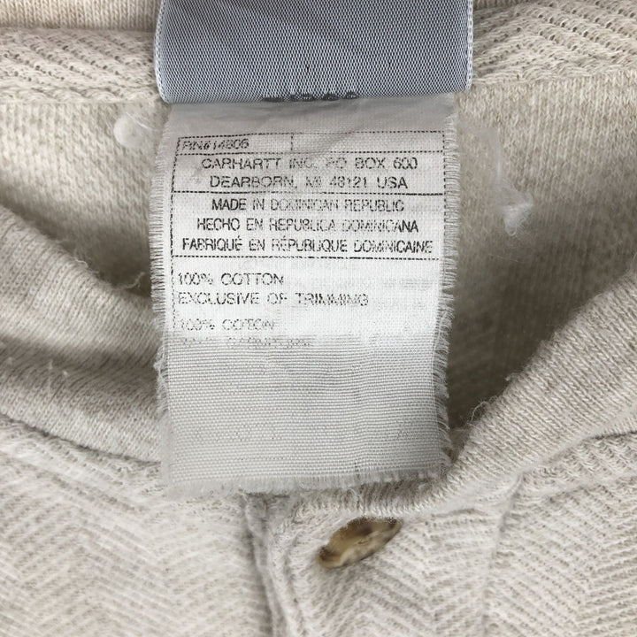 Carhartt Herringbone Henley Neck Short-Sleeve T-Shirt, Men's Size XL (approx.) cotton white type Vintage Second Hand