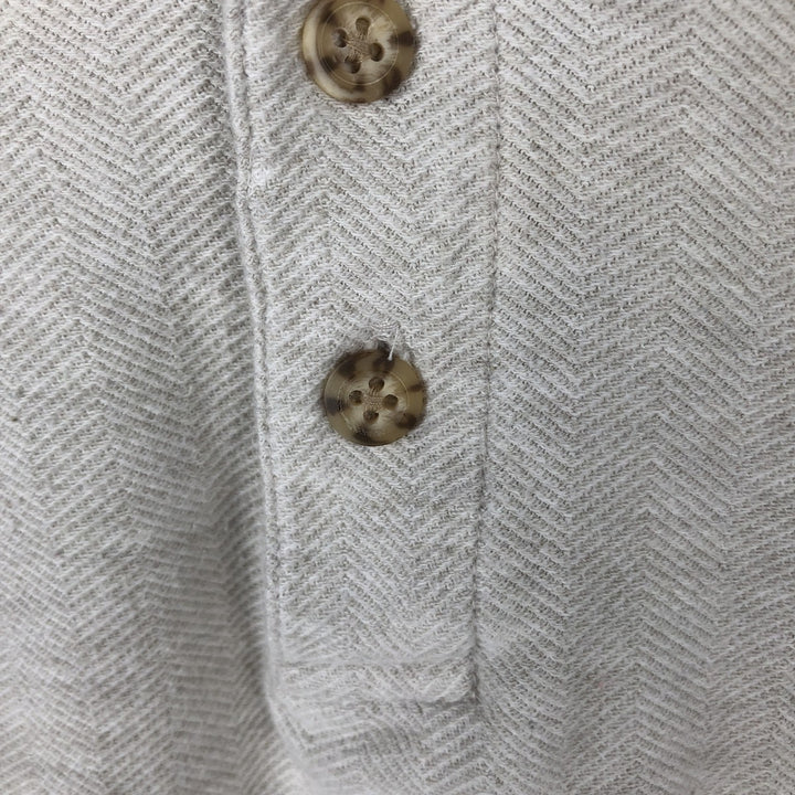 Carhartt Herringbone Henley Neck Short-Sleeve T-Shirt, Men's Size XL (approx.) cotton white type Vintage Second Hand