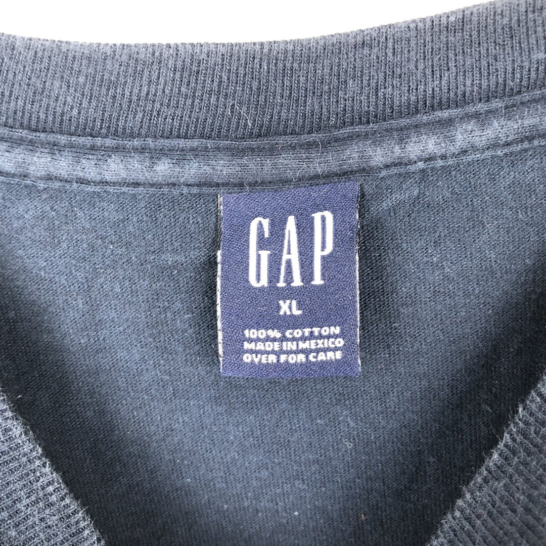2000'S GAP Old Gap Short-Sleeve Printed T-Shirt, Men's Size XL (approx.) cotton navy blue type Vintage Second Hand