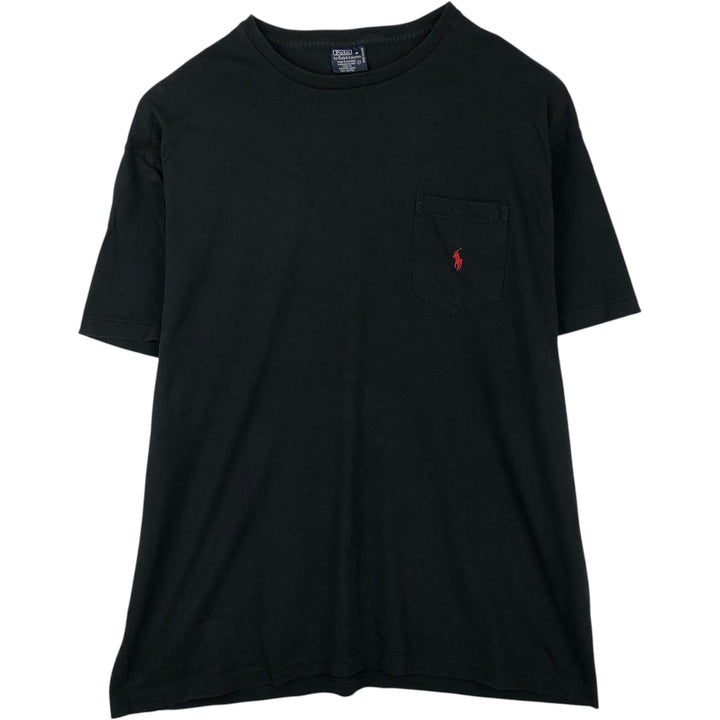 Ralph Lauren POLO by Ralph Lauren Short Sleeve One Point Logo Pocket T-Shirt Men's L cotton black type Vintage Second Hand