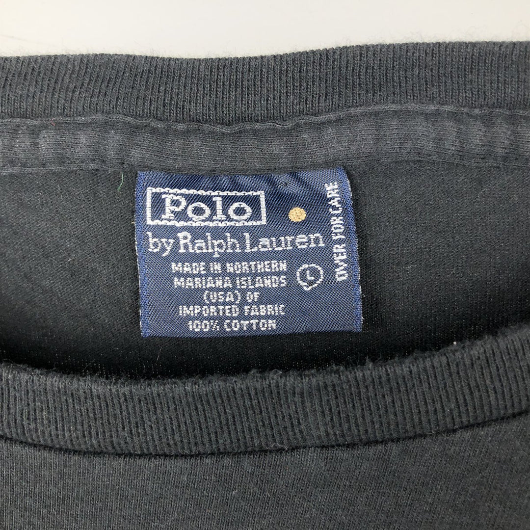 Ralph Lauren POLO by Ralph Lauren Short Sleeve One Point Logo Pocket T-Shirt Men's L cotton black type Vintage Second Hand