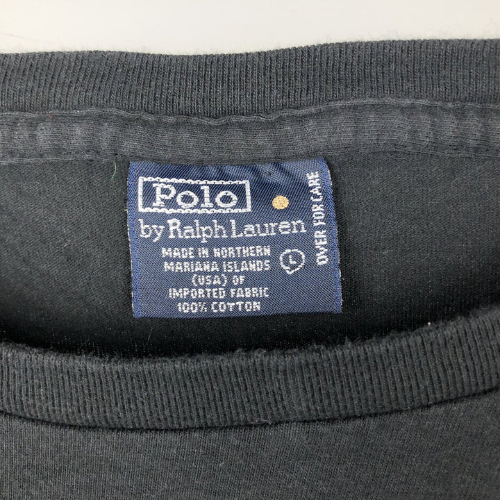 Ralph Lauren POLO by Ralph Lauren Short Sleeve One Point Logo Pocket T-Shirt Men's L cotton black type Vintage Second Hand