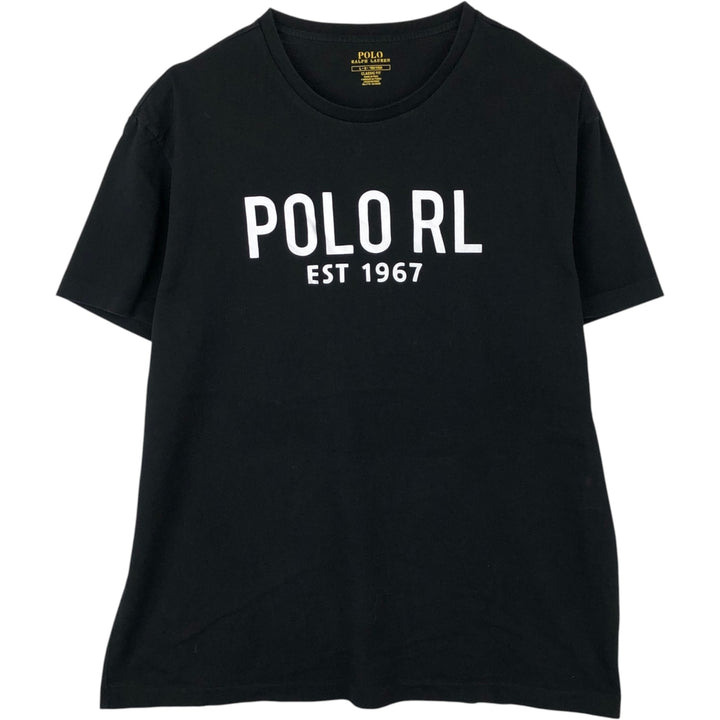 Ralph Lauren POLO RALPH LAUREN CLASSIC FIT short-sleeved logo T-shirt, men's size L unclear black type Vintage Second Hand