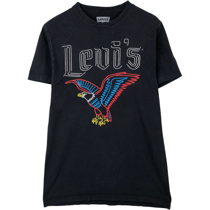 Levi's Eagle Pattern Print T-Shirt, Men's Size M (approx.) cotton black type Vintage Second Hand
