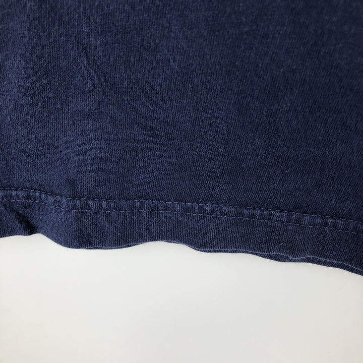Ralph Lauren POLO by Ralph Lauren Short-Sleeve T-Shirt with One-Point Logo, Made in USA, Men's Size L (approx.) cotton navy blue type Vintage Second Hand