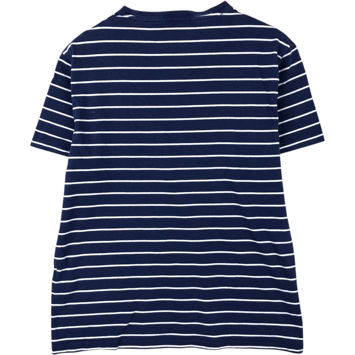Ralph Lauren POLO RALPH LAUREN CUSTOM SLIM FIT short sleeve striped T-shirt men's size L cotton navy blue type Vintage Second Hand