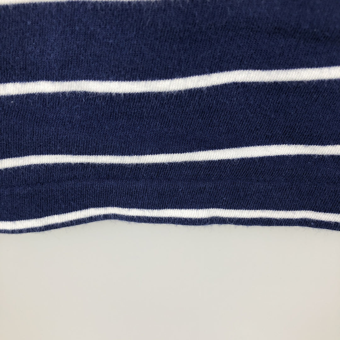 Ralph Lauren POLO RALPH LAUREN CUSTOM SLIM FIT short sleeve striped T-shirt men's size L cotton navy blue type Vintage Second Hand