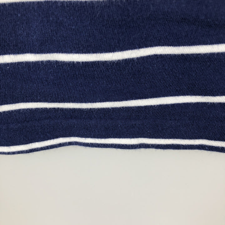 Ralph Lauren POLO RALPH LAUREN CUSTOM SLIM FIT short sleeve striped T-shirt men's size L cotton navy blue type Vintage Second Hand