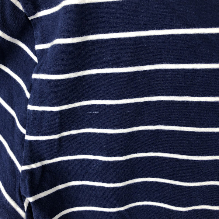 Ralph Lauren POLO RALPH LAUREN CUSTOM SLIM FIT short sleeve striped T-shirt men's size L cotton navy blue type Vintage Second Hand