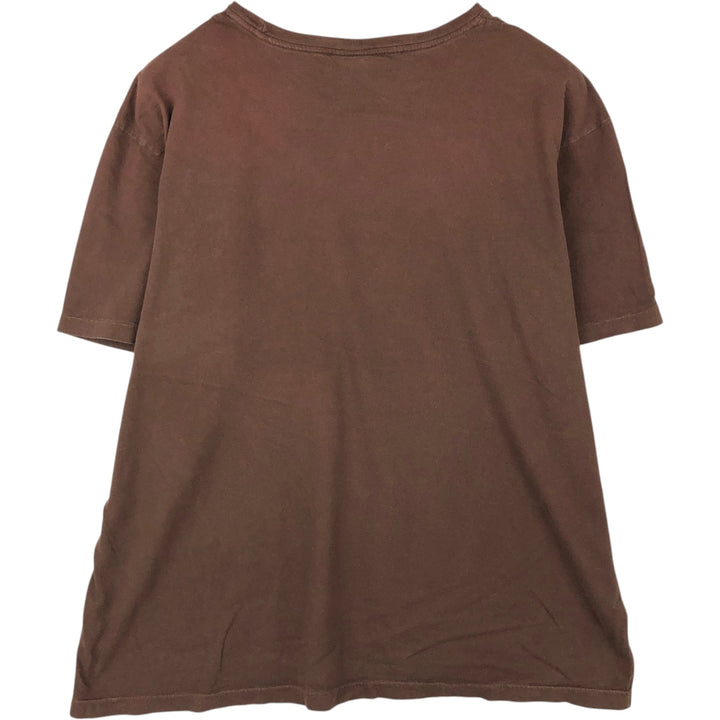 Ralph Lauren POLO by Ralph Lauren Short-Sleeve T-Shirt with One-Point Logo, Men's Size XL (approx.) cotton brown type Vintage Second Hand