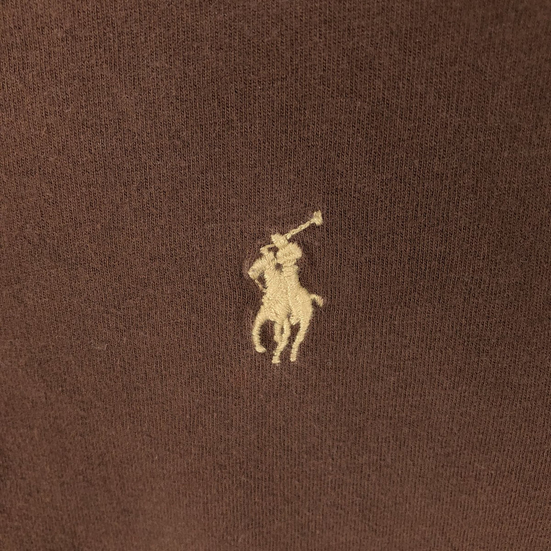 Ralph Lauren POLO by Ralph Lauren Short-Sleeve T-Shirt with One-Point Logo, Men's Size XL (approx.) cotton brown type Vintage Second Hand