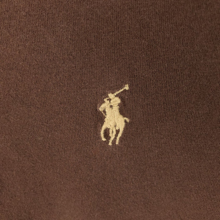 Ralph Lauren POLO by Ralph Lauren Short-Sleeve T-Shirt with One-Point Logo, Men's Size XL (approx.) cotton brown type Vintage Second Hand