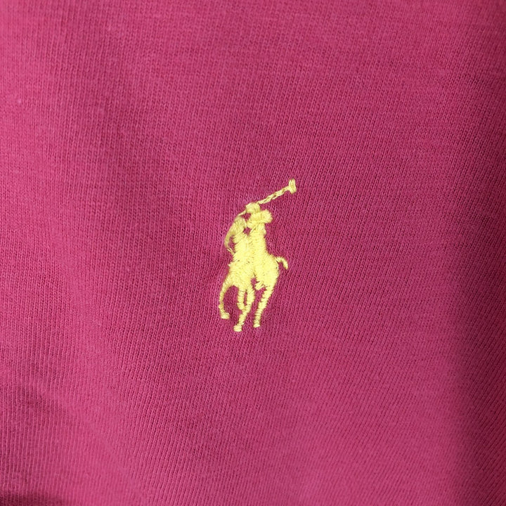 Ralph Lauren POLO by Ralph Lauren Short-Sleeve T-Shirt with One-Point Logo, Men's Size XL (approx.) cotton pink type Vintage Second Hand