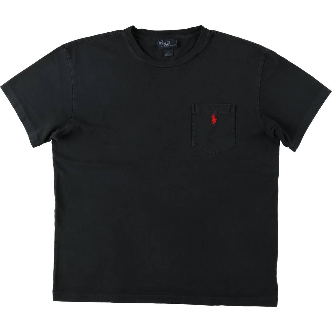 Ralph Lauren POLO by Ralph Lauren Short Sleeve One Point Logo Pocket T-Shirt Men's M cotton black type Vintage Second Hand