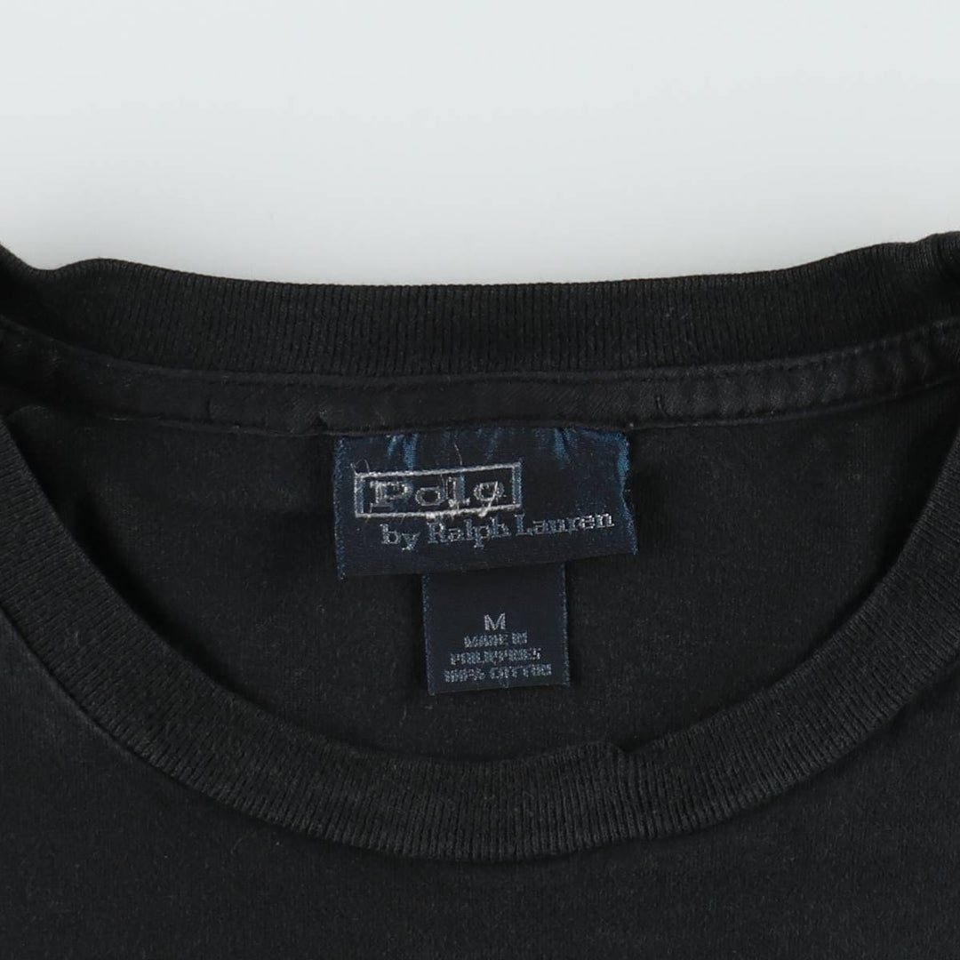 Ralph Lauren POLO by Ralph Lauren Short Sleeve One Point Logo Pocket T-Shirt Men's M cotton black type Vintage Second Hand