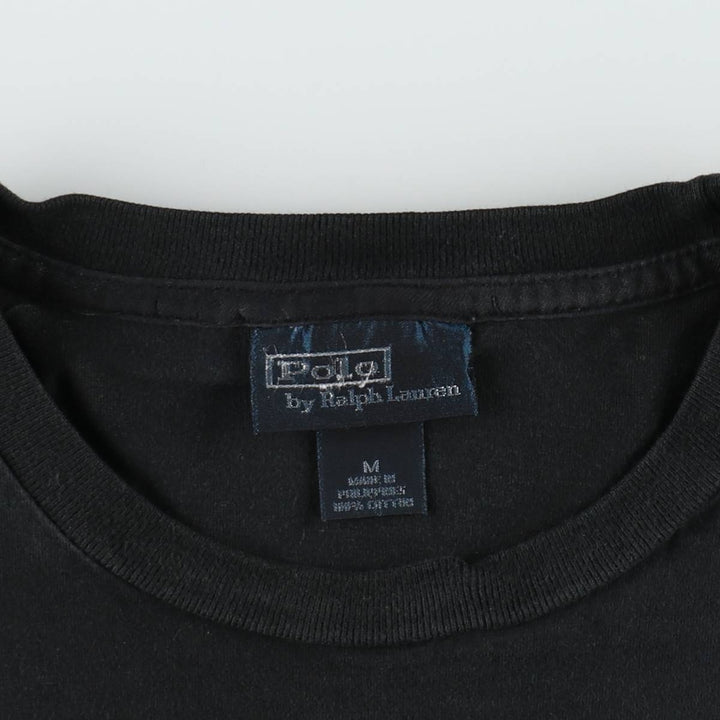 Ralph Lauren POLO by Ralph Lauren Short Sleeve One Point Logo Pocket T-Shirt Men's M cotton black type Vintage Second Hand
