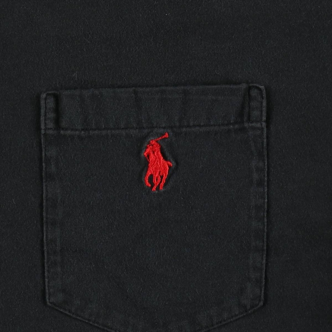 Ralph Lauren POLO by Ralph Lauren Short Sleeve One Point Logo Pocket T-Shirt Men's M cotton black type Vintage Second Hand