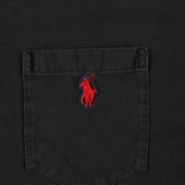 Ralph Lauren POLO by Ralph Lauren Short Sleeve One Point Logo Pocket T-Shirt Men's M cotton black type Vintage Second Hand