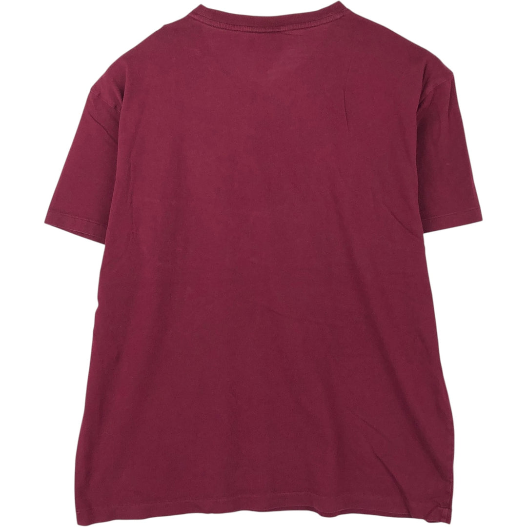 Ralph Lauren POLO by Ralph Lauren Short Sleeve One Point Logo Pocket T-Shirt Men's M cotton Red type red-purple Vintage Second Hand
