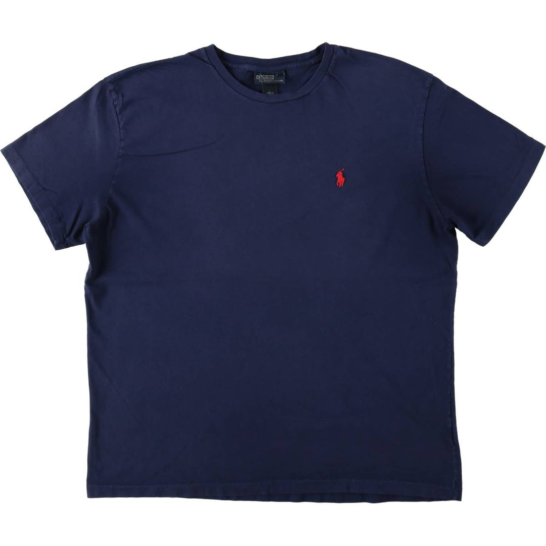 Ralph Lauren POLO by Ralph Lauren short sleeve one point logo T-shirt men's L size cotton navy blue type Vintage Second Hand