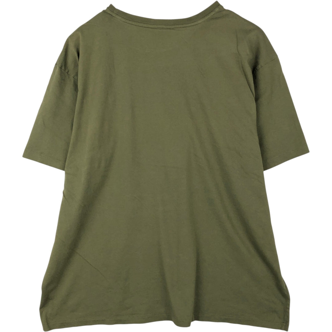 Ralph Lauren POLO by Ralph Lauren short-sleeved one-point logo T-shirt, men's size XXL cotton Khaki type Vintage Second Hand