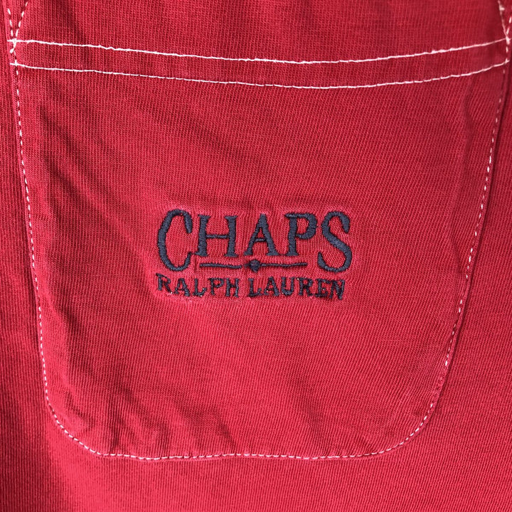 Ralph Lauren CHAPS Short-Sleeve T-Shirt with One-Point Logo Pocket, Men's Size M (approx.) cotton red type Vintage Second Hand