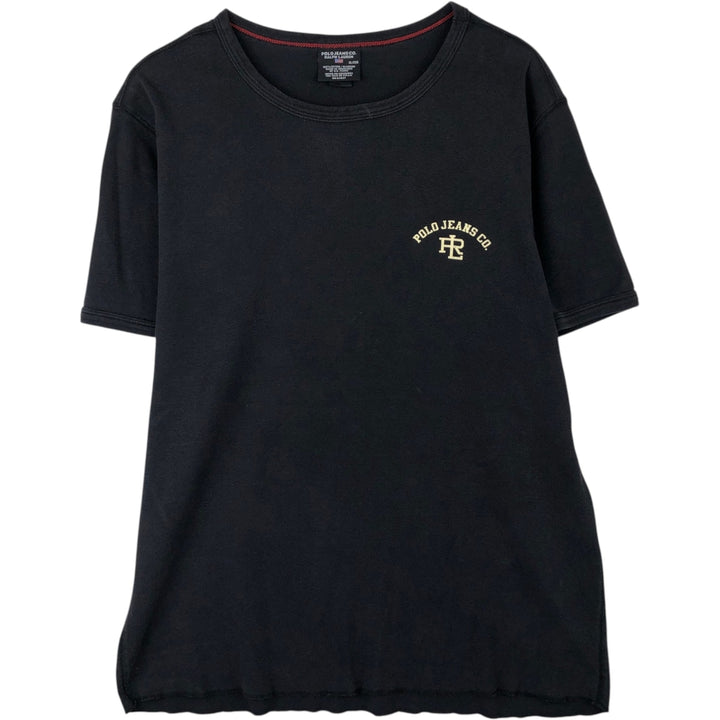 Ralph Lauren POLO JEANS COMPANY Short Sleeve Logo T-Shirt Men's XL cotton black type Vintage Second Hand
