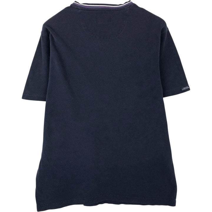 Ralph Lauren CHAPS Short-Sleeve V-Neck T-Shirt, Men's Size M (approx.) cotton navy blue type Vintage Second Hand