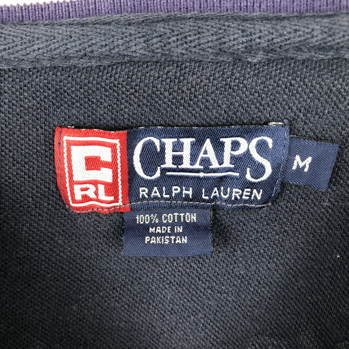 Ralph Lauren CHAPS Short-Sleeve V-Neck T-Shirt, Men's Size M (approx.) cotton navy blue type Vintage Second Hand