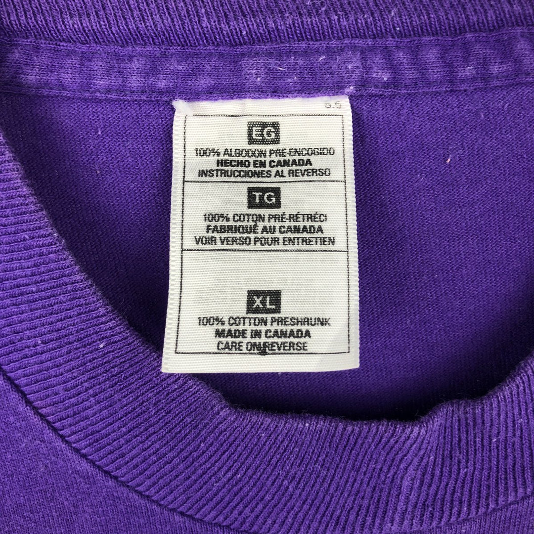 Calvin Klein Jeans Short-Sleeve Logo T-Shirt, Made in Canada, Men's Size XL (approx.) cotton purple type Vintage Second Hand