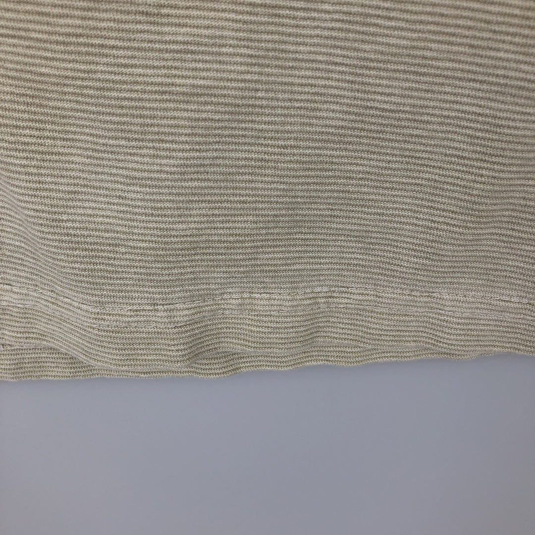 Columbia Short-Sleeve V-Neck Striped T-Shirt, Made in USA, Men's Size M cotton Beige type Vintage Second Hand