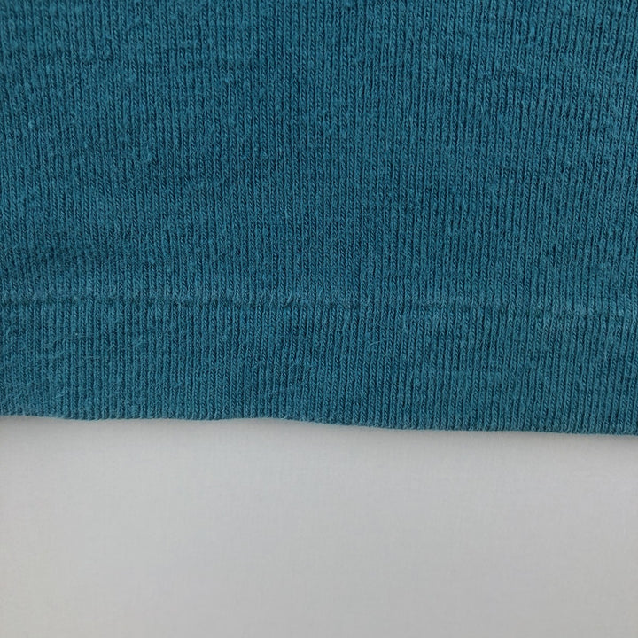 90'S LLBean Henley neck short sleeve T-shirt, men's XL size, vintage unclear blue type Vintage Second Hand