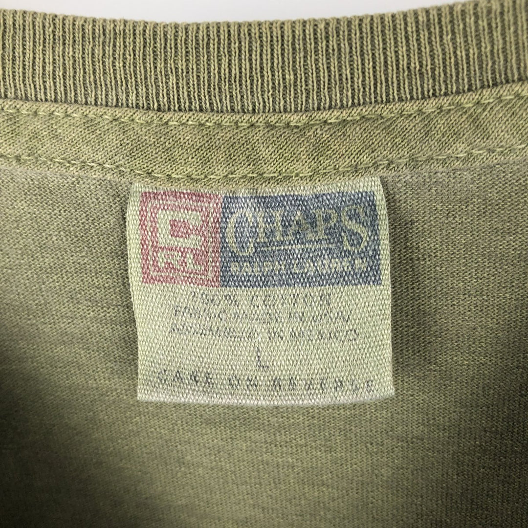 Ralph Lauren CHAPS Short-Sleeve Logo T-Shirt, Men's Size L (approx.) cotton Khaki type Vintage Second Hand