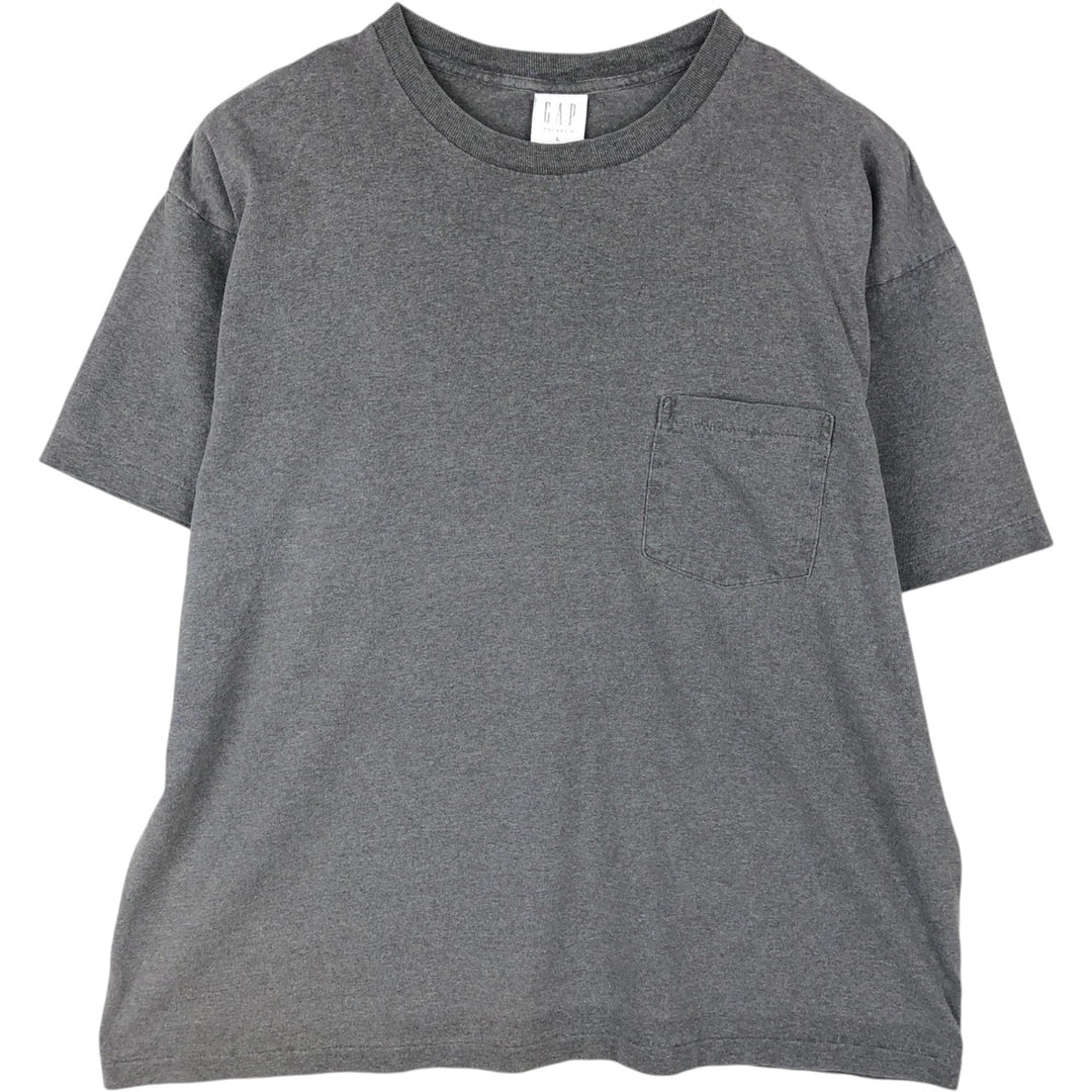90'S GAP Old Gap Short-Sleeve Pocket T-Shirt, Made in USA, Men's Size L (Equivalent), Vintage cotton gray type Vintage Second Hand