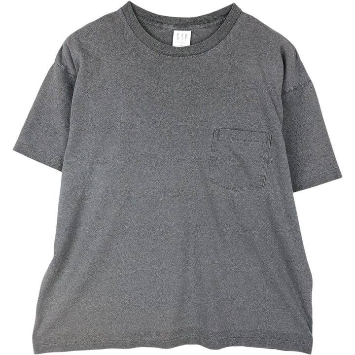 90'S GAP Old Gap Short-Sleeve Pocket T-Shirt, Made in USA, Men's Size L (Equivalent), Vintage cotton gray type Vintage Second Hand