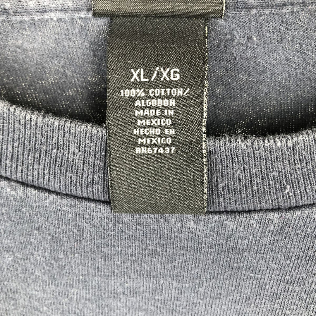 Ralph Lauren POLO JEANS COMPANY Leopard Pattern Short-Sleeve Logo T-Shirt, Men's Size XL (approx.) cotton navy blue type Vintage Second Hand