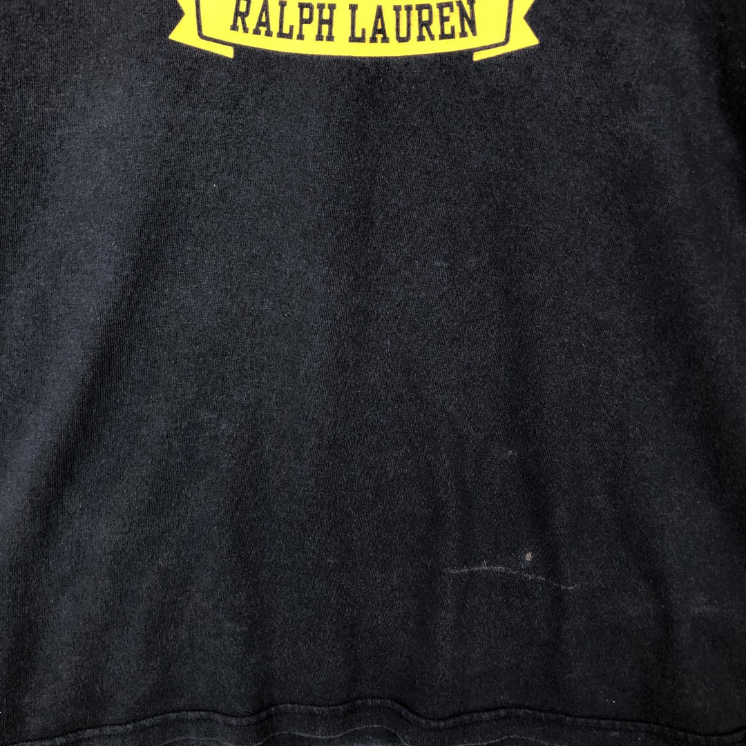 Ralph Lauren POLO JEANS COMPANY Leopard Pattern Short-Sleeve Logo T-Shirt, Men's Size XL (approx.) cotton navy blue type Vintage Second Hand