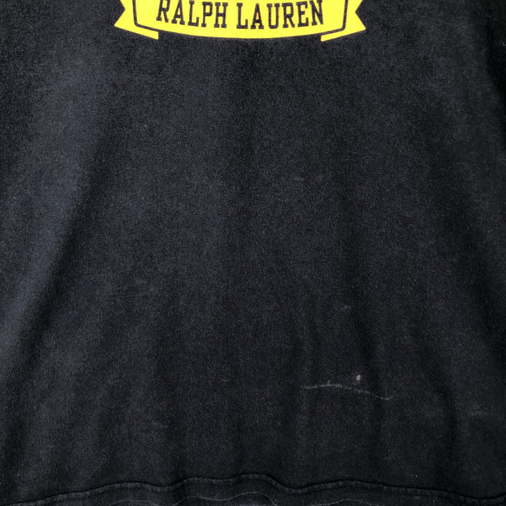 Ralph Lauren POLO JEANS COMPANY Leopard Pattern Short-Sleeve Logo T-Shirt, Men's Size XL (approx.) cotton navy blue type Vintage Second Hand