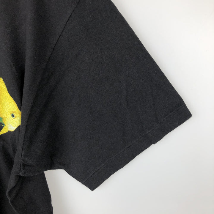 Ralph Lauren POLO SPORT fish print short-sleeved T-shirt, made in the USA, men's size L equivalent. cotton black type Vintage Second Hand