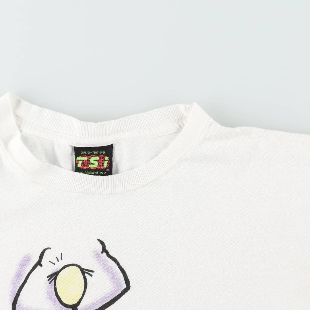 90'S TSI Print T-Shirt, Men's XL equivalent, Vintage cotton white type Vintage Second Hand
