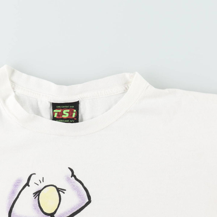 90'S TSI Print T-Shirt, Men's XL equivalent, Vintage cotton white type Vintage Second Hand